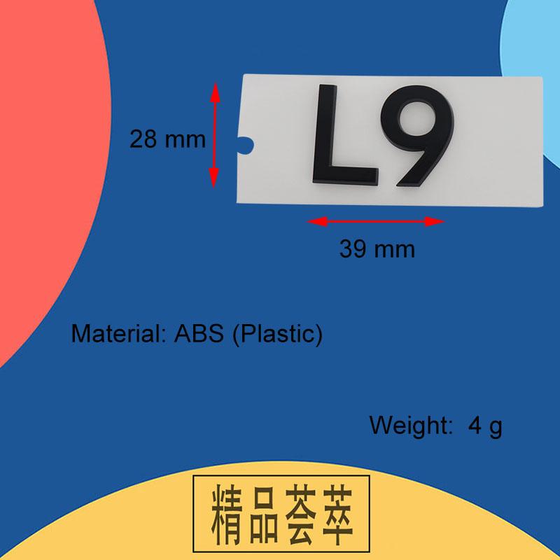 3D Premium L7 L8 L9 ABS Buchstaben für Auto-Emblemabdeckung Aufgewertete Außen Dekorationsaufkleber Autozubehör Aufkleber Emblem Abzeichenaufkleber