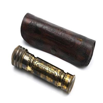 Handmade Brass Kaleidoscope with Leather Case  Look  Finish  Nautical for Friends Family.