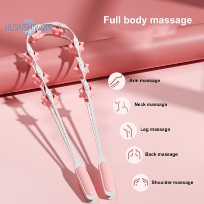 Meridian Dredging Muscle Relaxation Body Massage Roller 8 Balls Ergonomic Handle Roller Type Back Strap Massager Health Beauty