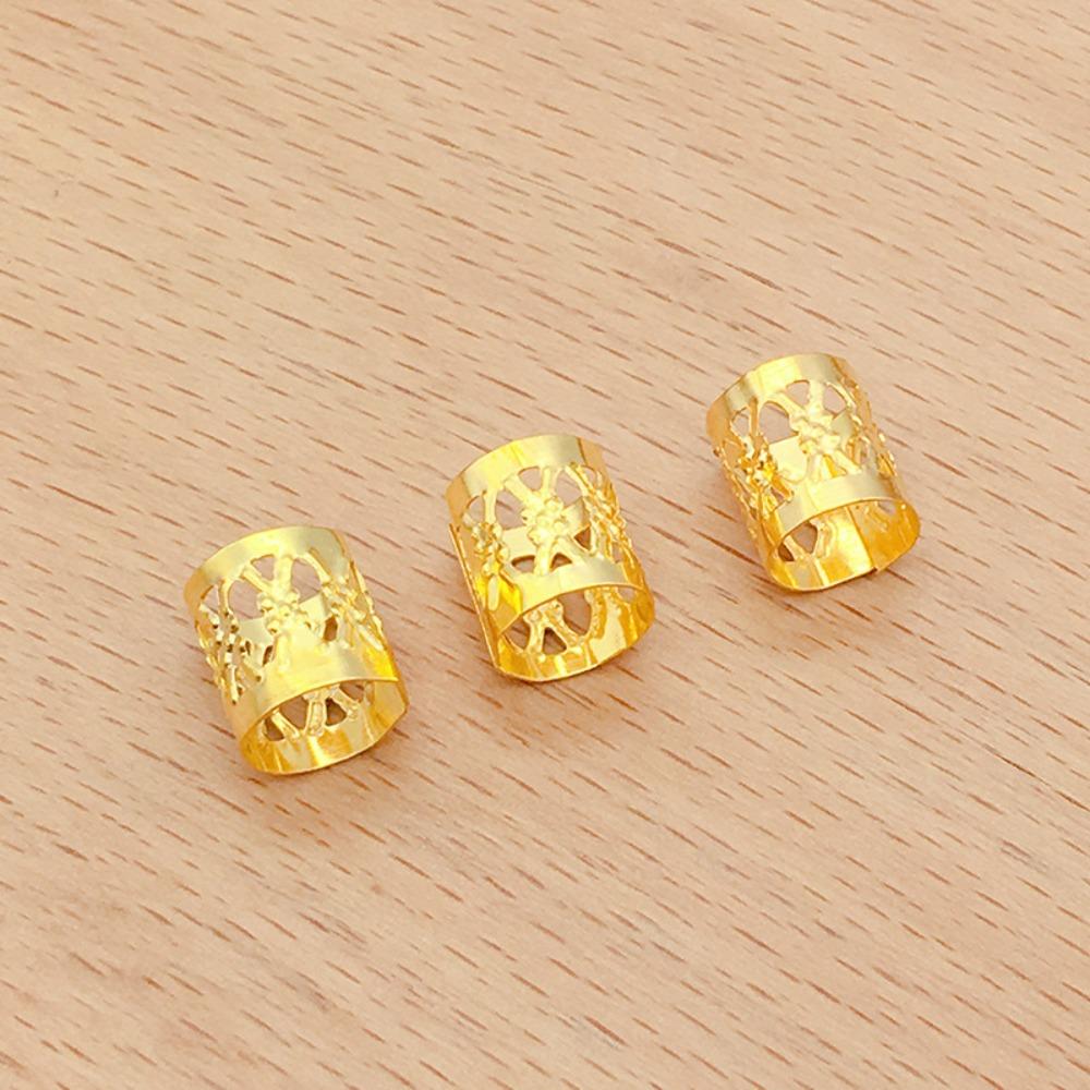 50pcs Charm Hair Rings Golden Hair Braid Tubes African Dreadlocks Beads  for Women Girls