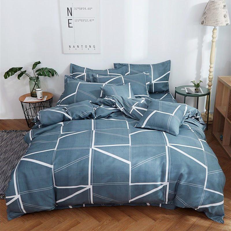 Thickened Sanding Quilt Cover Single Sheet Student Apartment Hotel Bedding Sheet Single Twill Skin-friendly Quilt Cover 4pcs
