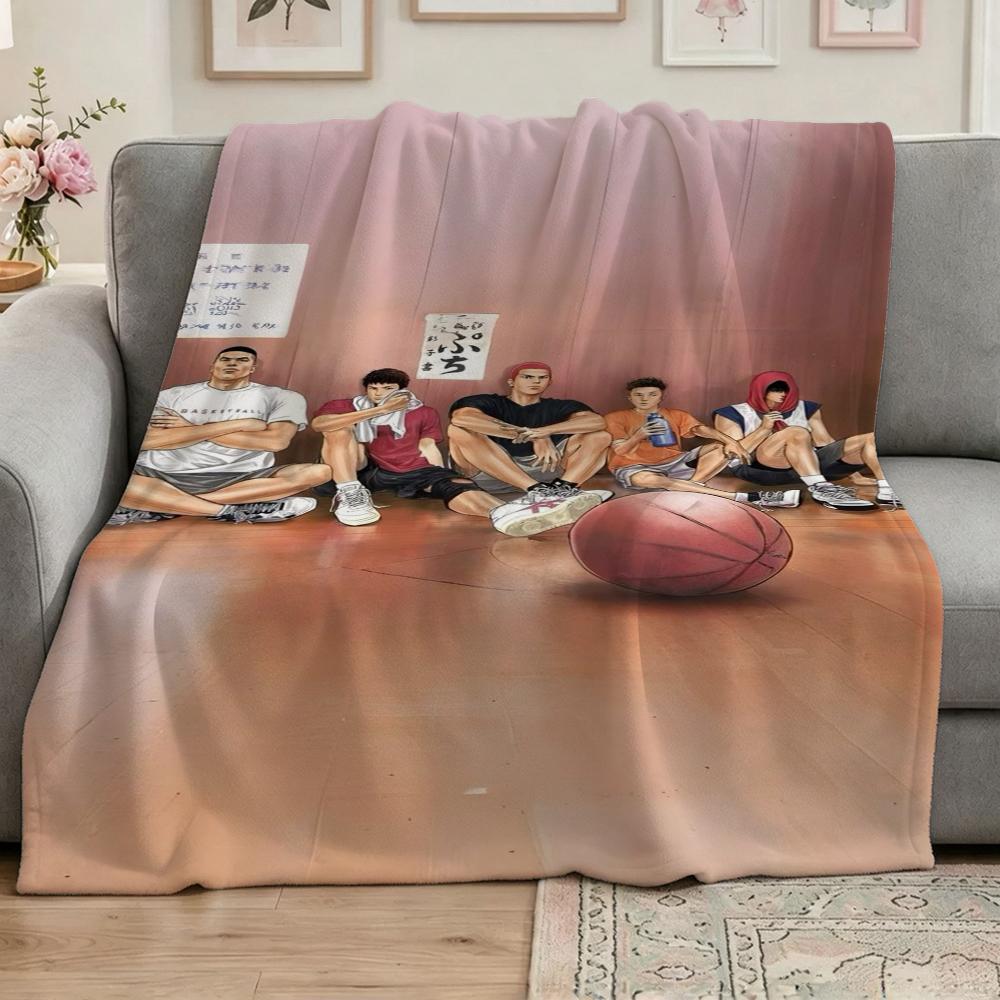 Slam Dunk Anime Basketball Heroes Pattern Flannel Blanket Machine Washable Fleece Blanket For Camping Picnic Home Party Decor New Year Gift