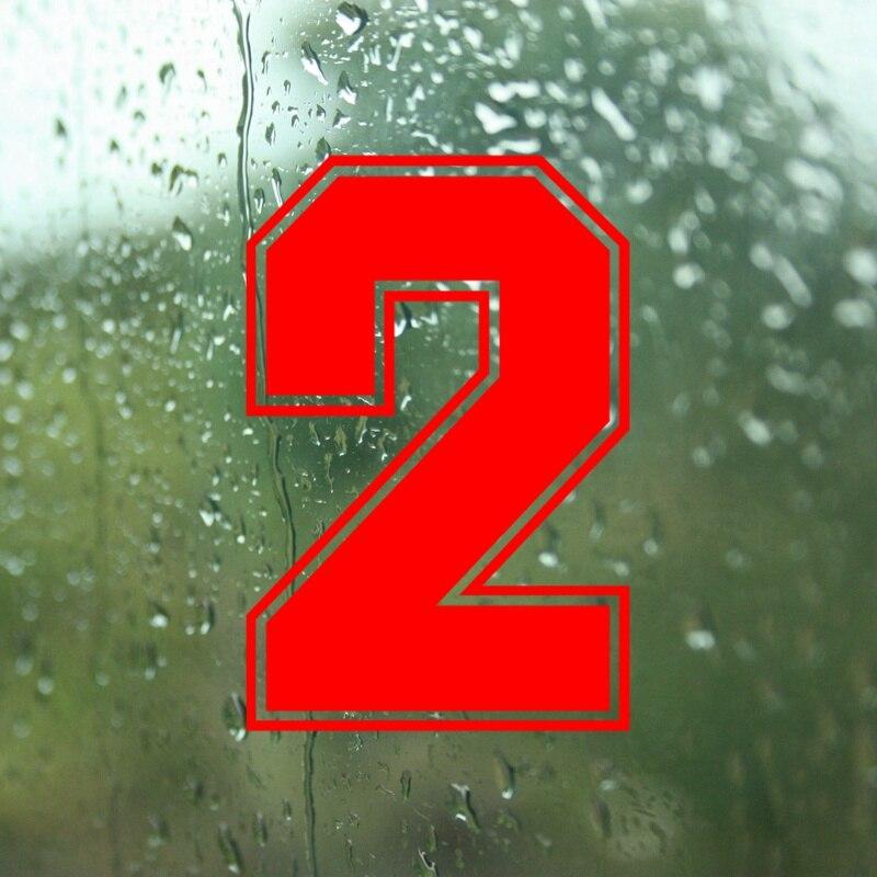 

Цифри 2 Наклейка з гоночними номерами Шолом Гонки Вінілові наклейки Аксесуари для мотоциклів Автомобільна наклейка heigh 15cm