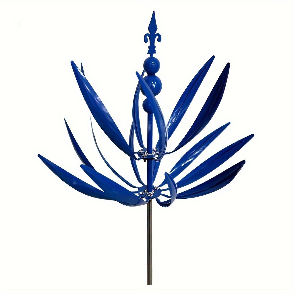 1PC Wrought Iron Rotating Gyro Windmill, Harlow Wind Rotator Wrought Iron Windmill Outdoor Courtyard
