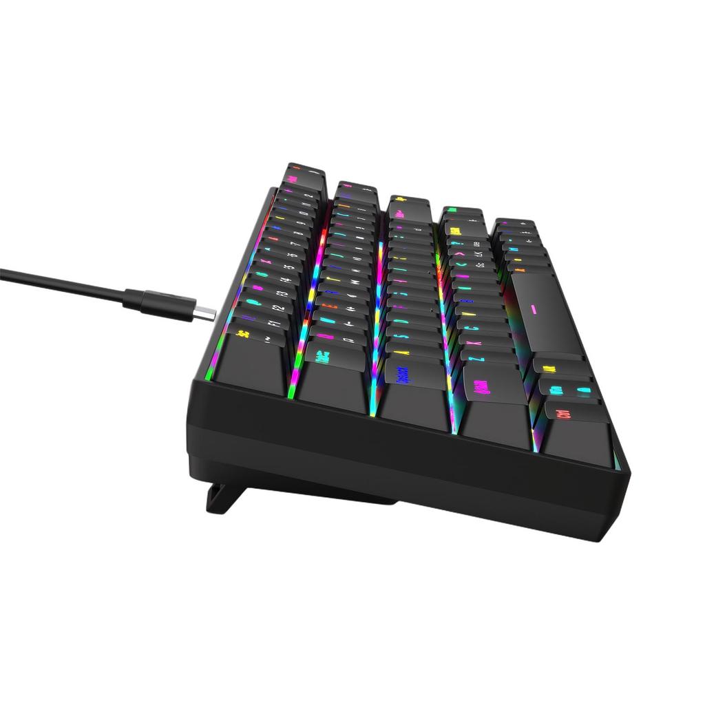 68 Keys Wired Mechanical Keyboard RGB Backlit Hot-Swappable Compact Design for   Gaming