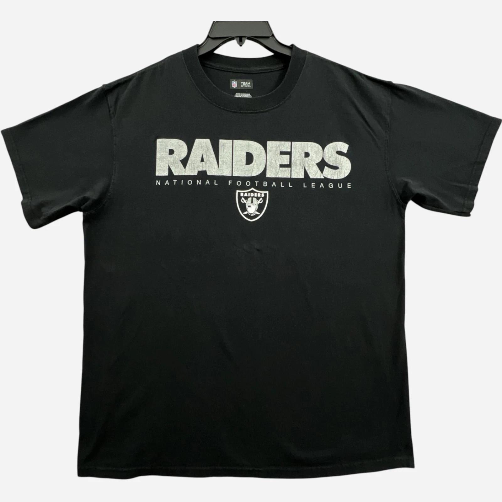 Raiders Национальная футбольная лига Футболка Мужская Большая Черная с Графическим Логотипом NFL L