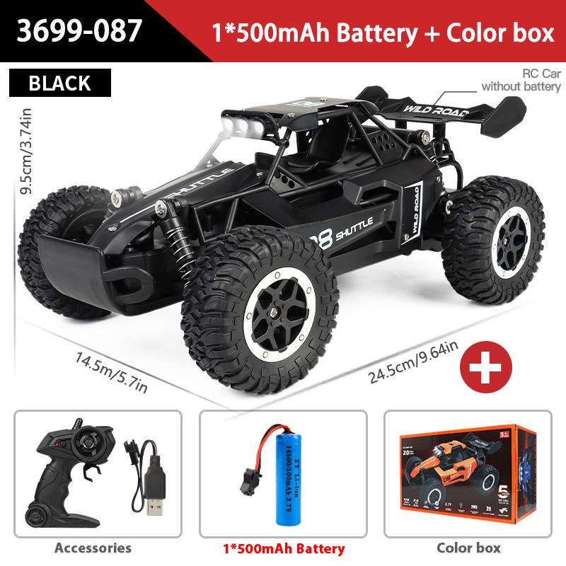 1:16 High Speed Off-Road Alloy RC Cars Police Truck Jeep with Music Sound and LED Lights 2.4G Remote Control Cars Outdoor Toy