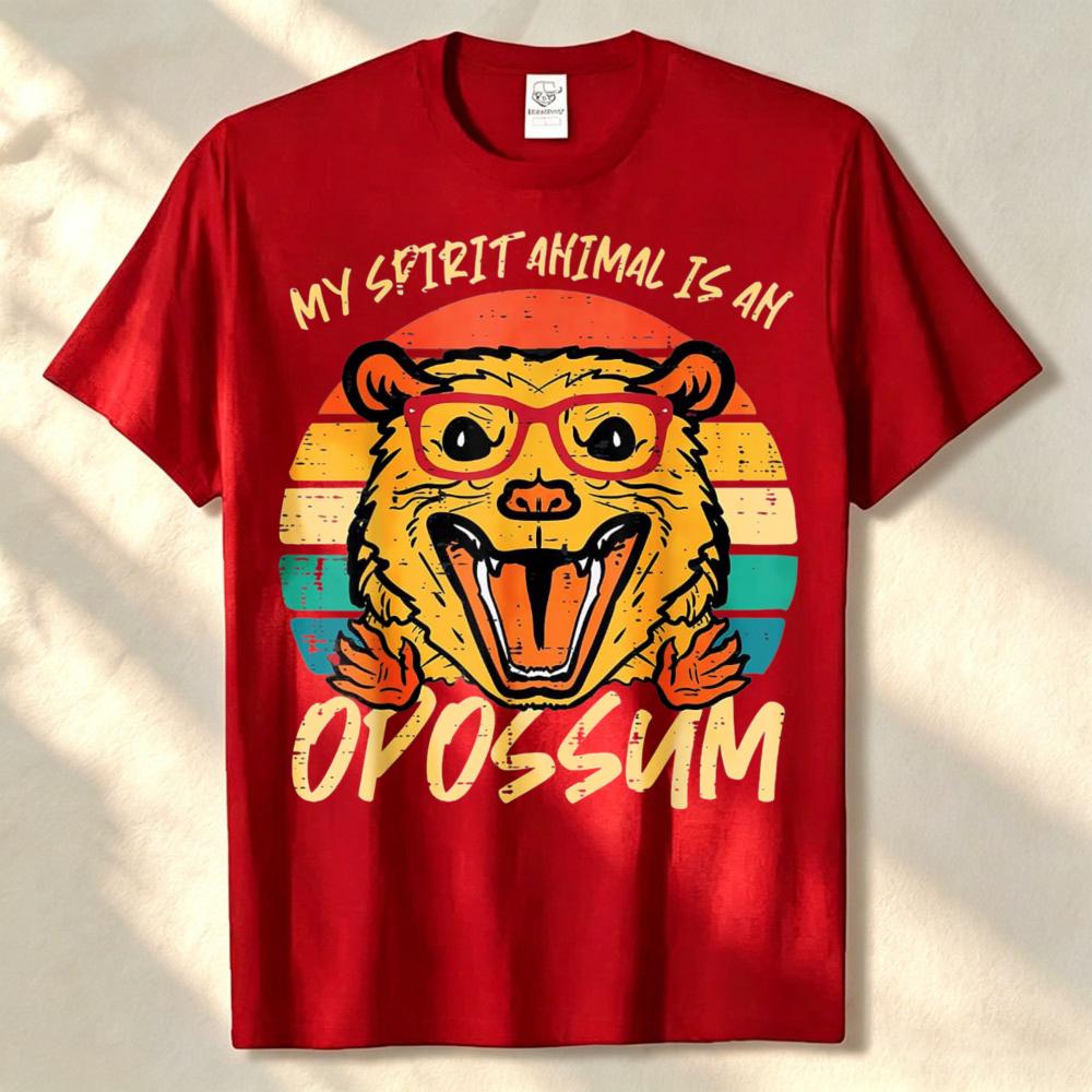 My Spirit Animal Is An Opossum Retro Possum Unisex Unisex TShirt Funny Outdoors High Quality Cotton ShortSleev Graphic T Shirts