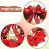 Artificial Christmas Wreath (30 Cm) with Bow for Hanging, Suitable Front Door, Fireplace, Party