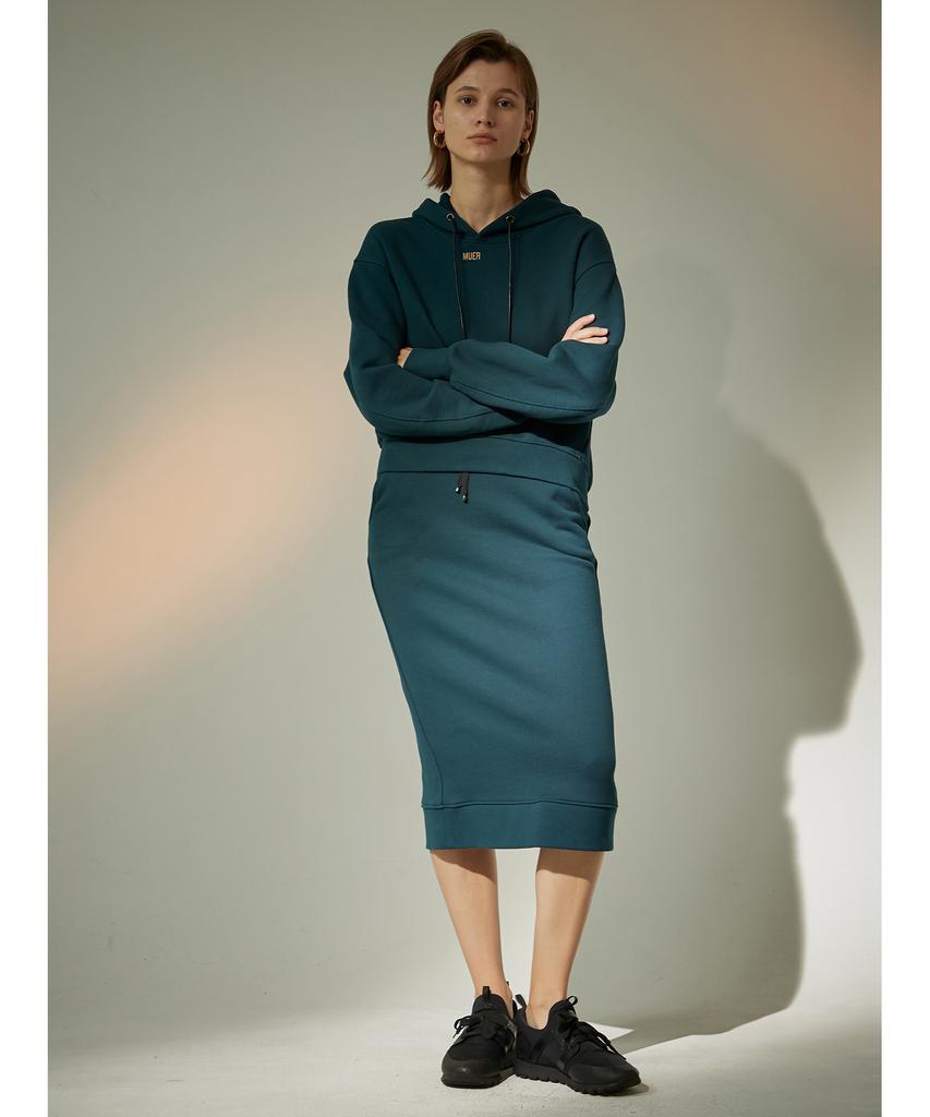 Myue Leafy Jersey Skirt - Green