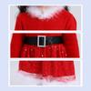 Santa Suit Christmas Santa Clauses Costume for Kids Girls Santa Costume Outfits Bow Headband + Glitter Tutu Dress