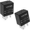 2 PCS 30A Car Starter Relay, 5 Pin 12V Waterproof Starting Relay Universal Replacement, Multi Purpose Automotive Standard Relays for Most Vehicles,