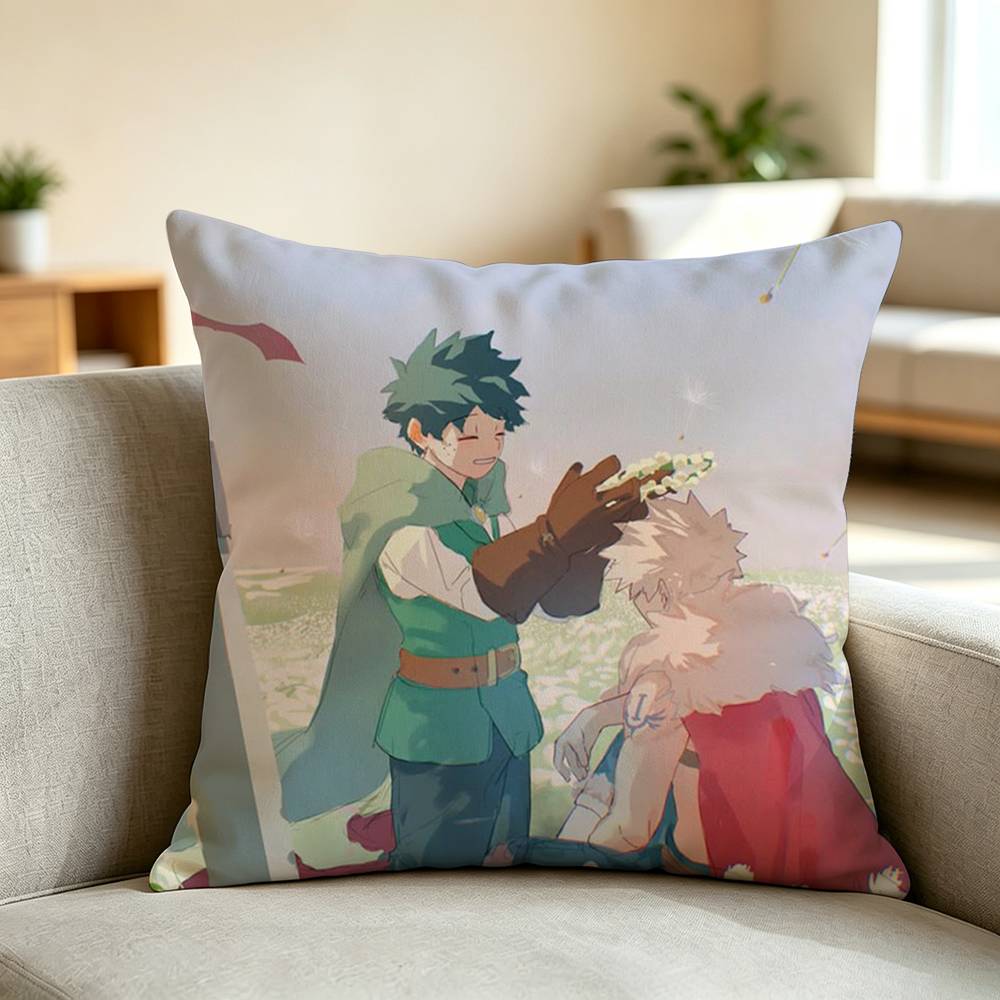 A-Anime B-BakuDeku Fanart Quadrata Federa Stampata su Entrambi i Lati Federa per Cuscino da Camera da Letto Comodino Copricuscino per Divano