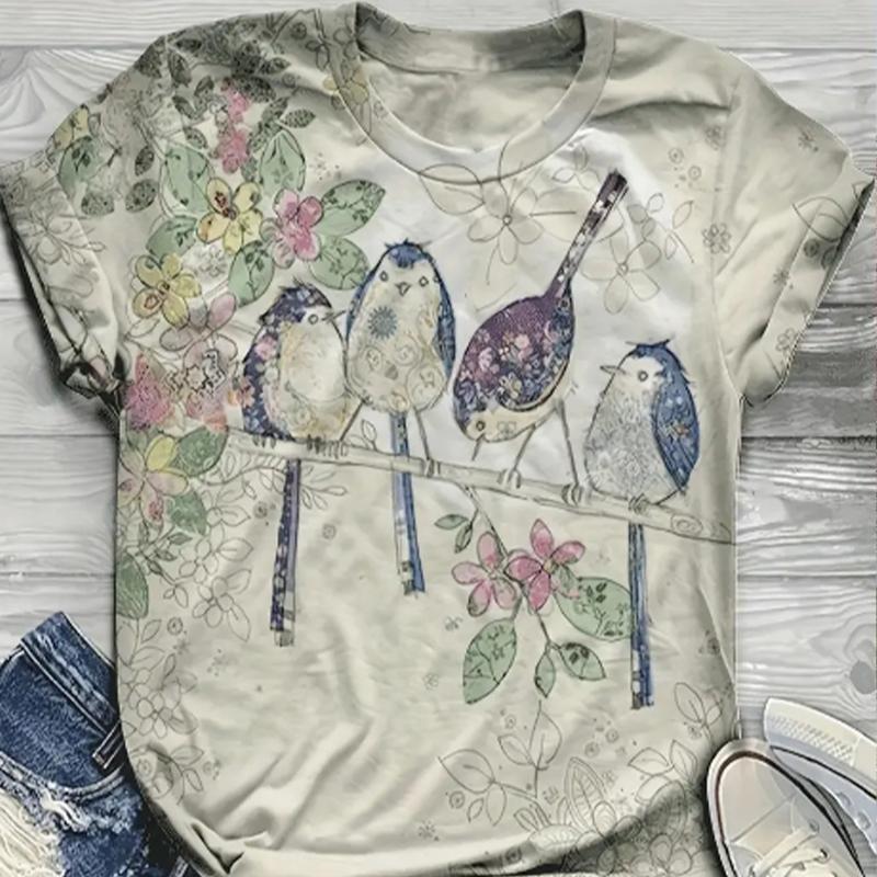 Модная женская фиолетовая футболка с принтом колец — фото 4