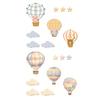 9 Pcs Hot Air Balloon Wall Decor with Clouds Stars Boho Nursery Wooden Wall Sign for Bedroom Classroom Playroom Wall Art