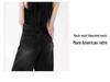 Plus Size Retro Black High-Waist Jeans for Women - Slimming, Wide-Leg, Floor-Length