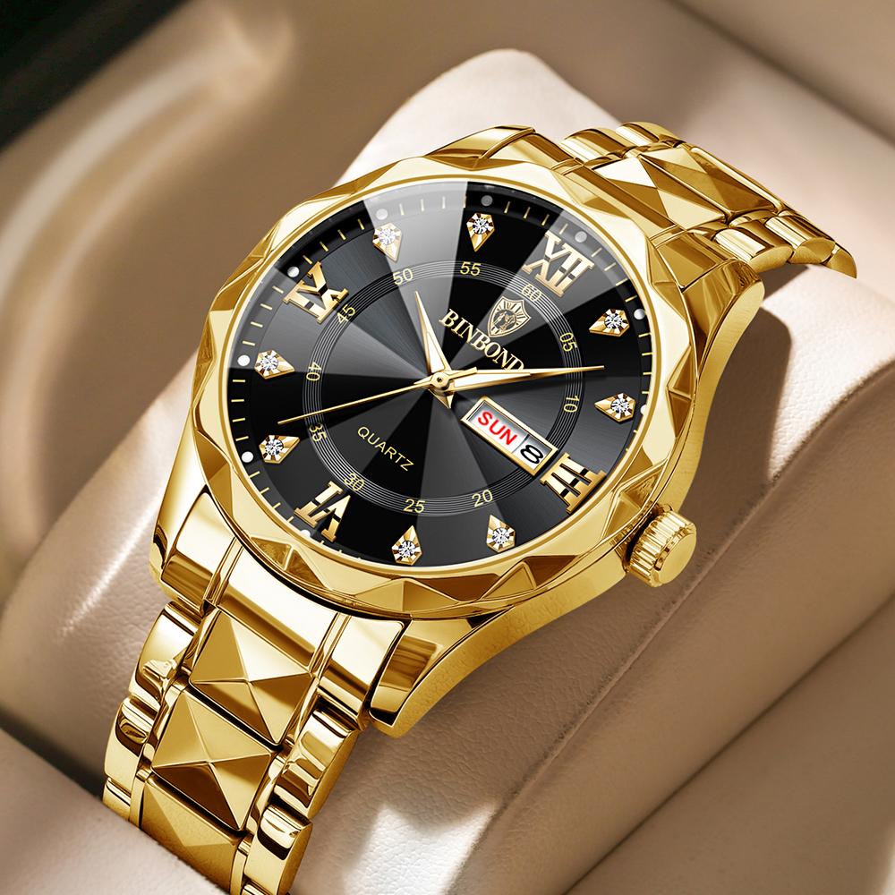 Luxury Fashion Business Men Watch Waterproof Week Date Clock Sport Men Watch Quartz Wristwatch