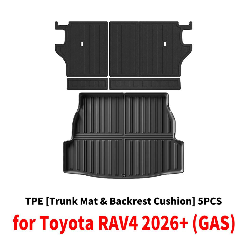 for Toyota RAV4 2026 2027 LHD RHD TPE Car Trunk Mats & Seat Back Quick Clean Non-Slip Bottom All Season Use Accessories