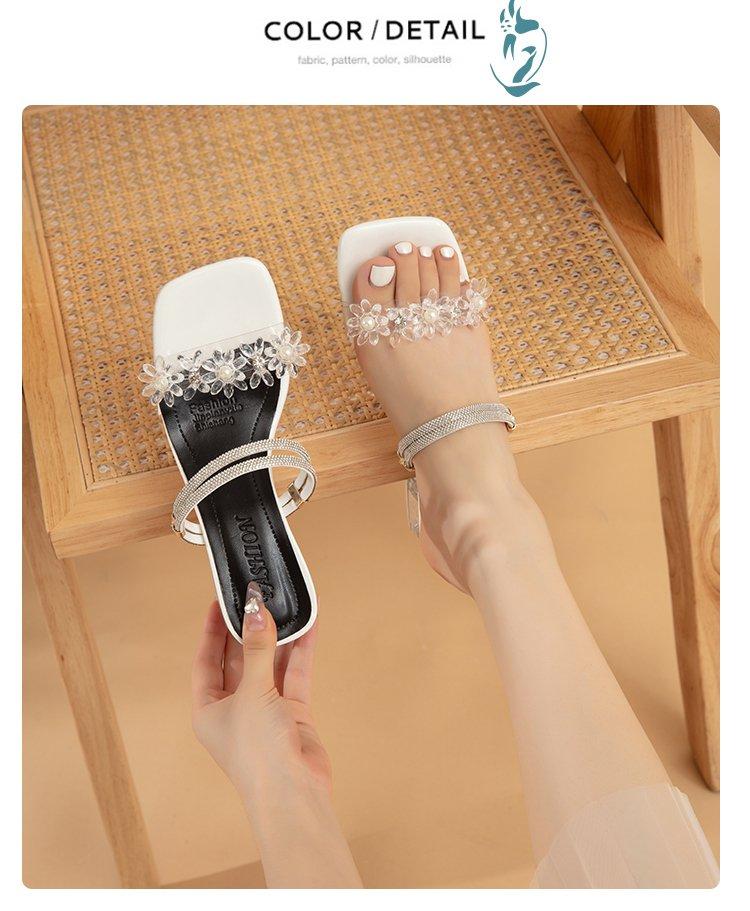 

Женские летние тапочки на квадратном каблуке, модные босоножки с открытым носком и высоким каблуком, женские повседневные тапочки большого размера, женские шлепанцы для женщин 42