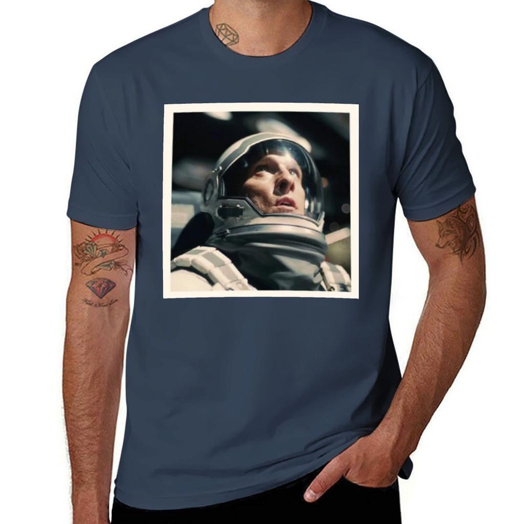 Interstellar Interstellar Interstellar Tshirt Basic Solid Color Short Sleeve Cotton Top