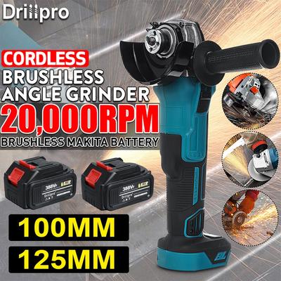 125 MM 100 MM Fırçasız Elektrikli Açı Öğütücü Kesme Makinesi Güç Aracı + Makita 18 V Pil Için Lityum İyon Pil