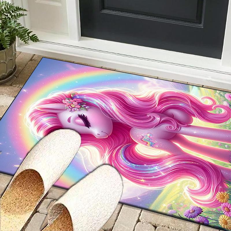 Magical Unicorn Fantasy Office Rug Chair Mat, Entryway Carpet, Suitable for Front Door, Bedroom, Living Room, Desk, Holiday Gift