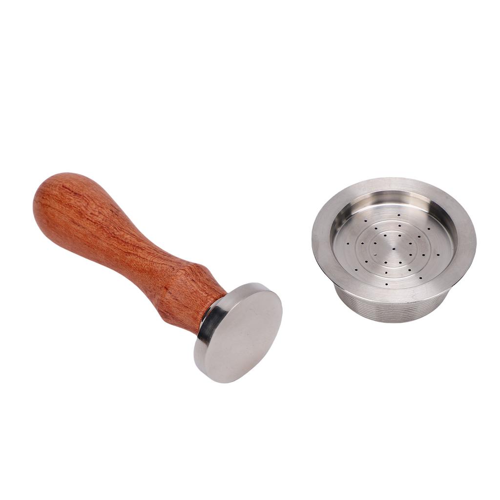 Reusable Coffee Capsule Fit for Mio Coffee Makers Stainless Steel Refillable Coffee Filter Pod with Tamper Brush and Spoon