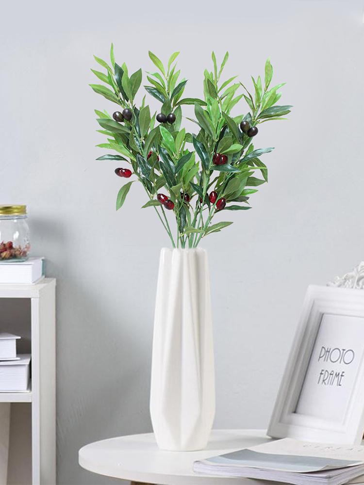 Artificial Olive Branch Greenery Stem 22.8 Inch Faux Olive Leaves Branch for Vase Decor Wedding Table Centerpiece