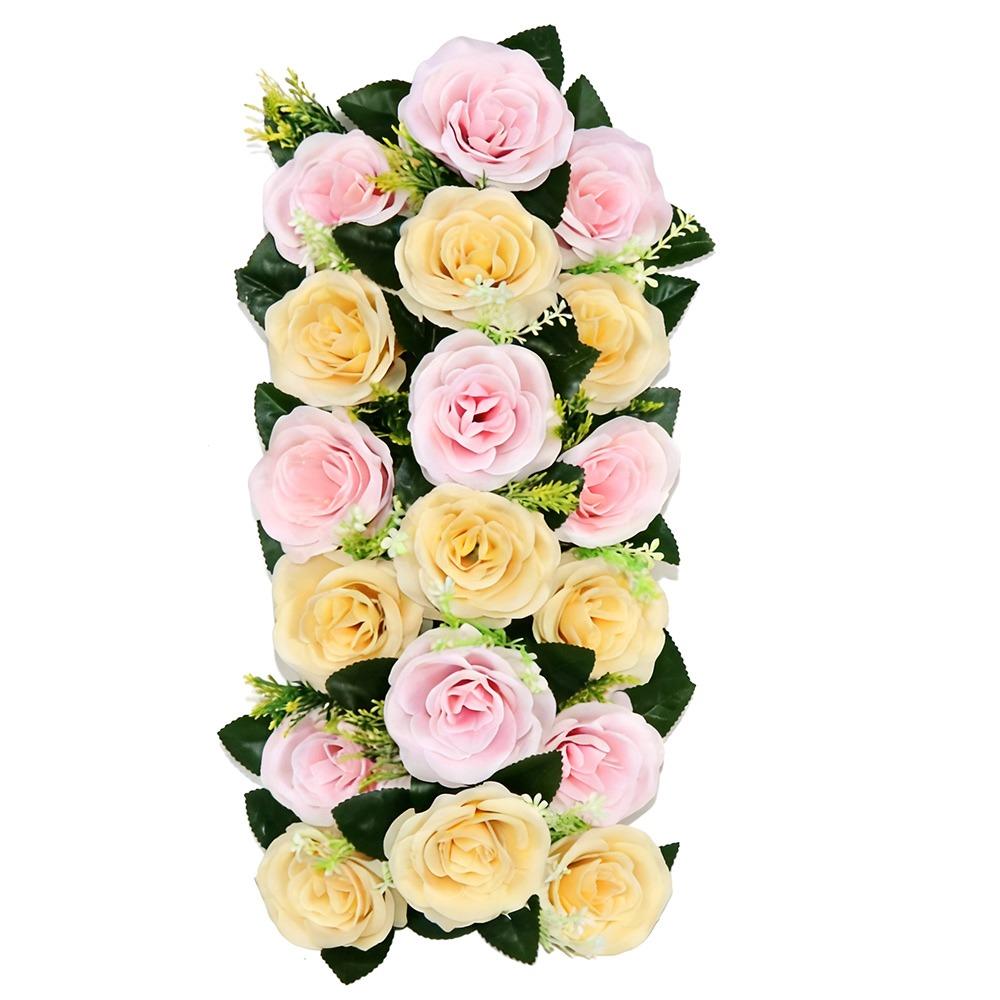 Rose Row Artificial Rose Flowers Lintel Flower Shooting Prop Fake Flowers Floral Decoration Flower Wall Wedding Arch Flower