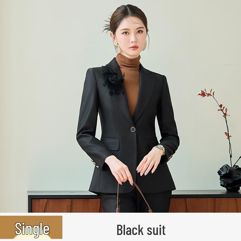 2025 Women s Professional Black Suit Set: Small, High-End Jacket with Powerful Aura 3XL