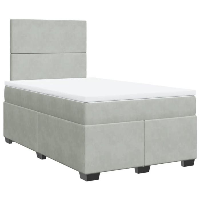 Maison Exclusive - Bed Slat Base and Mattress Light Grey 120x200cm Velvet