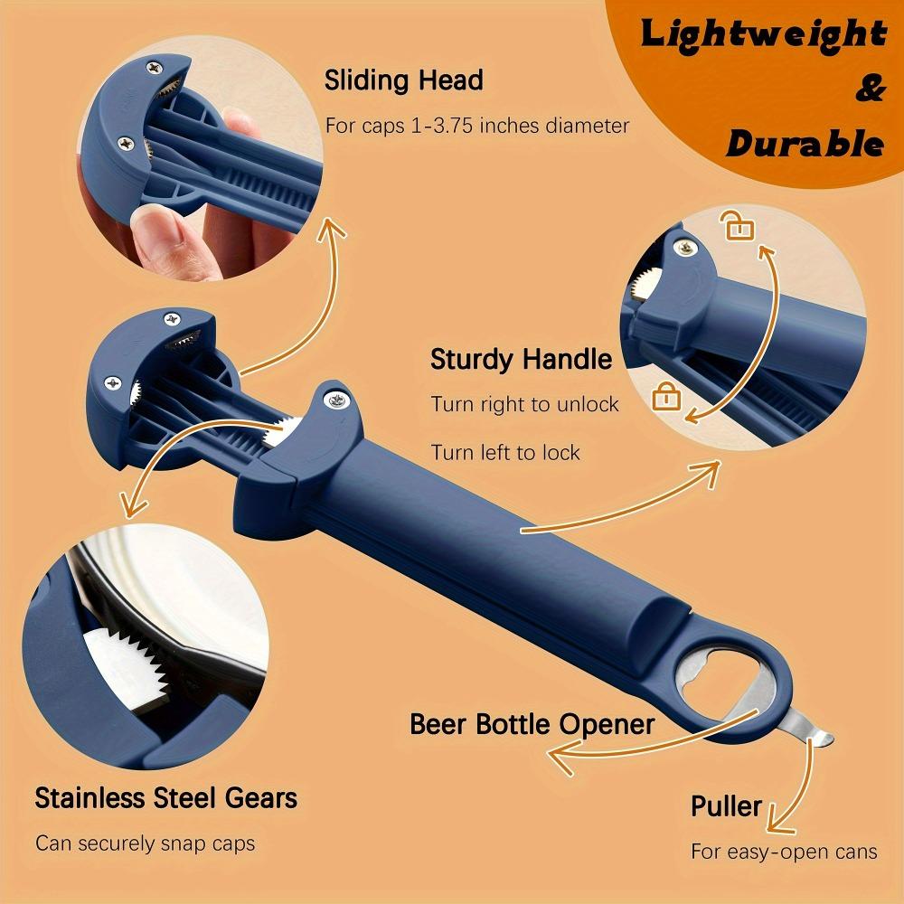 Edelstahl-Glasöffner - multifunktionales Küchenwerkzeug für ältere Menschen, Handbeschwerden und Erleichterung