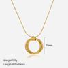 European and American simple round titanium steel necklace women's niche design sense temperament versatile hollow ring collarbone chain