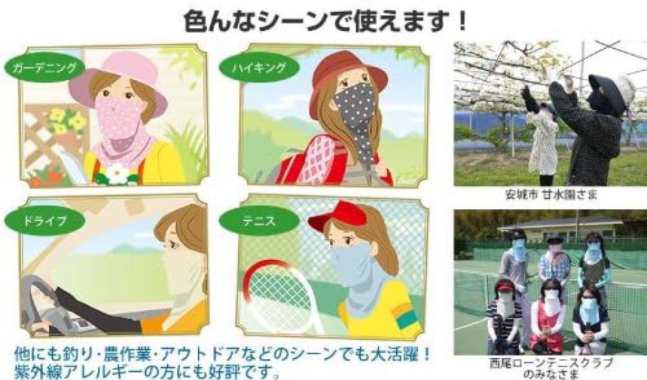 YAKeNU UV CUT MASK UV Cut Face YAKeNU Breathable UV Protection Mask Cover, Cloth, (544 Navy)