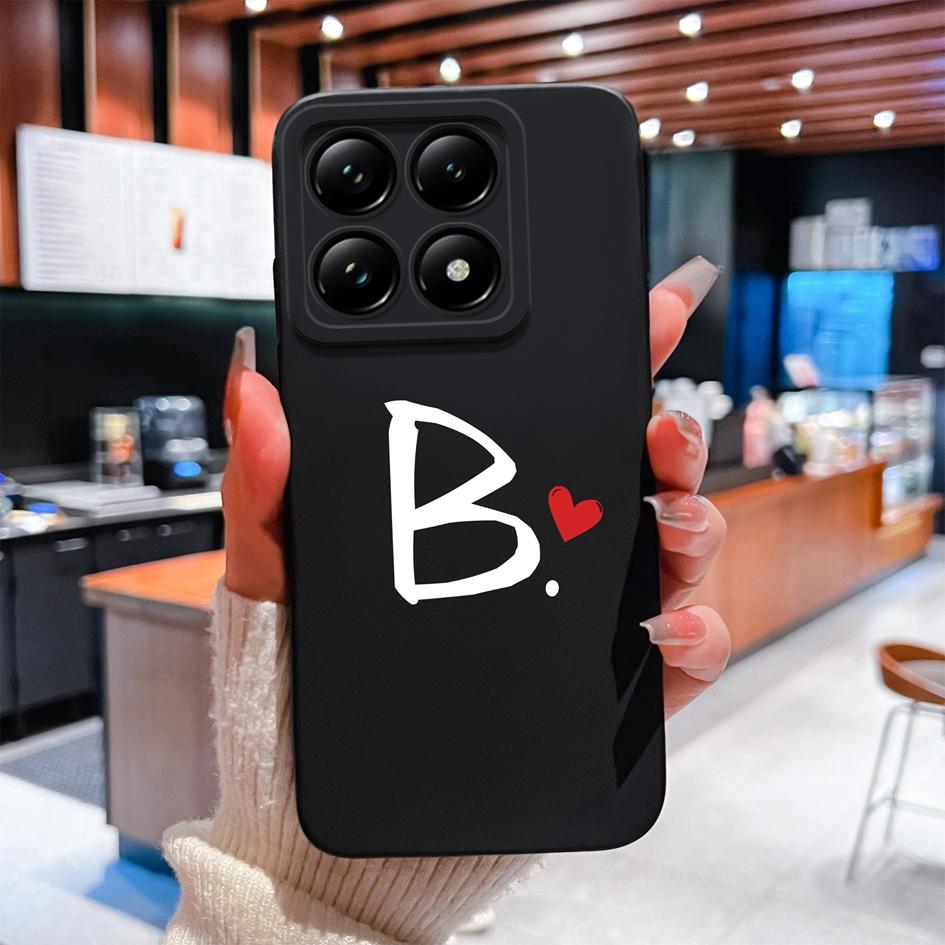 Custodia Per Xiaomi 14T 14 15 12 12S 12T 12X Pro Ultra Lite Cover Posteriore Carina Cuore d'Amore Modello Lettera Silicone Morbido Anti Caduta Protettiva Per Xiaomi Capa