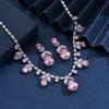 Modeschmuck Halskette Ohrringe Set Braut Zirkon Set Kette Hochzeitskleid Toastkleid Dinner Accessoires Geschenk Frauen