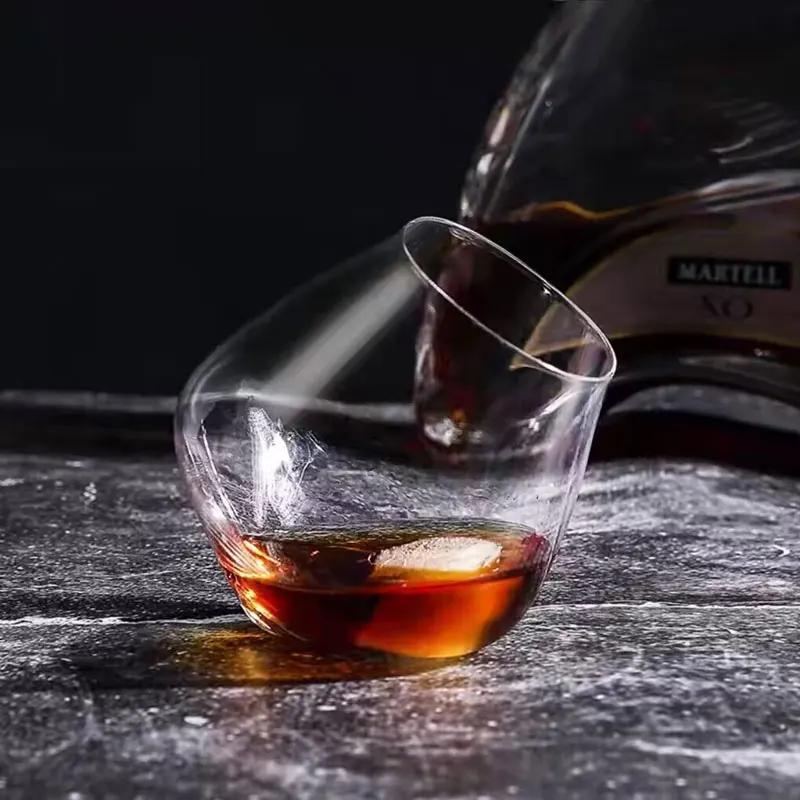 Luxury Rotating Tumbler Cup Transparent Cold Drink Cup High-end Whiskey Glass Foreign Wine Glass Barware Personalization Glass