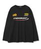 UNDEROFF Layered Crew Neck Long Sleeve Racing T-Shirt Black