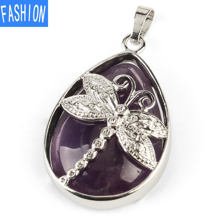 Bijuterie din cristal natural Picătură pandantiv colier model Libelule lacrimi înger pandantiv colier cristal