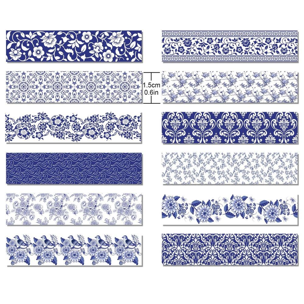 12 Roll/Set 1.5cm Wide Stationary Scrapbooking Tape Masking Tape  Art Handmade Craft