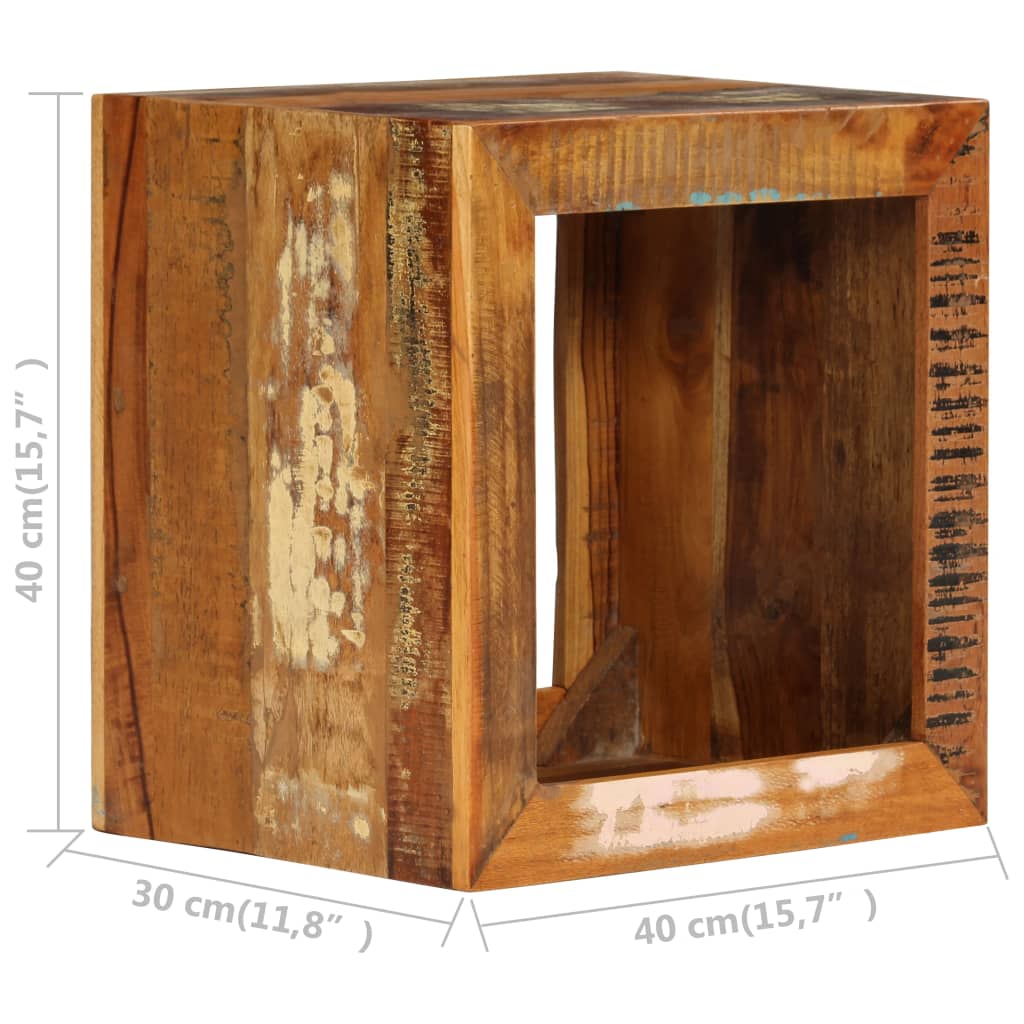 Vidaxl Stool, 40X30X40 Cm, Solid Reclaimed Wood