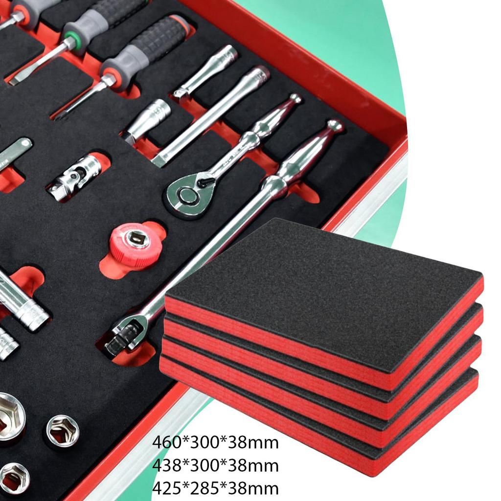4x Tool Box Foam Inserts Versatile Professional Adults Easy to Use Practical Cuttable Tool Box Liners for Tabletop Miniatures