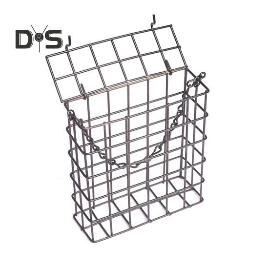 Suet Cage Bird Feeder Outdoor Garden Iron Cages Outside Hanging Suet Feeder Single Suet Cake Wild Bird Feeder