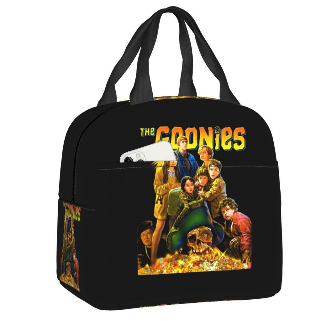 Benutzerdefinierte The Goonies Never Say Die Isolierte Lunchtaschen für Arbeit Schule Horror Abenteuerfilm Wiederverwendbare Thermokühlbox Bento Box