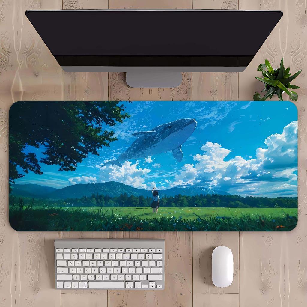 Extra Large Mountain Landscape Mouse Pad with Thickened Lock Edge for Office Desks