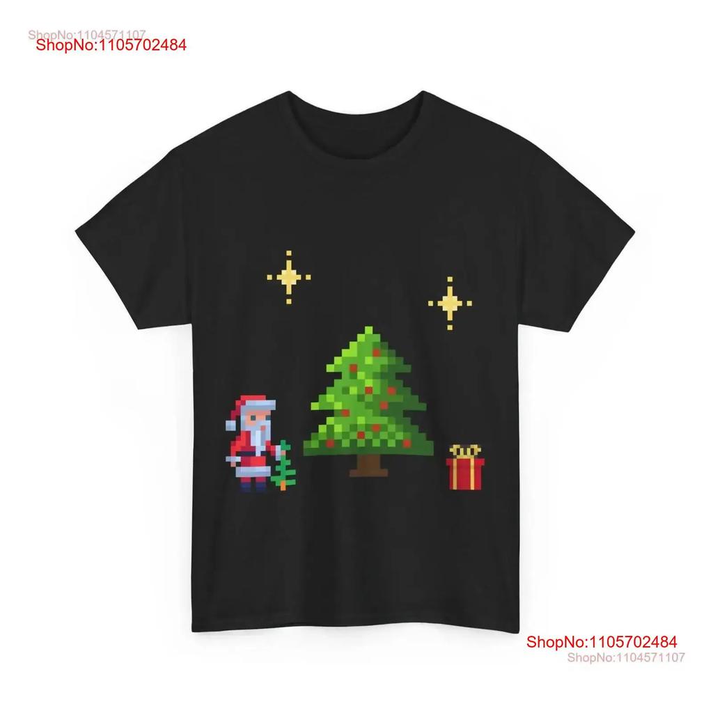 Unisexs Christmas Pixel Art T Shirt Festive Holiday Top Xmas vintage Washed Versatile Unisex Soft Slightly designer clothes