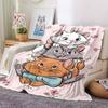 Artsy Cats Stack Flannel Blanket, Soft and Warm, Suitable for Beds and Sofas, All Seasons, Portable Travel Blanket. 073072