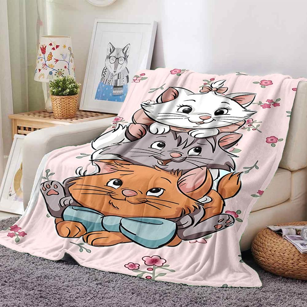 Artsy Cats Stack Flannel blanket, soft and warm, suitable for beds and sofas, all seasons, portable travel blanket. 073072