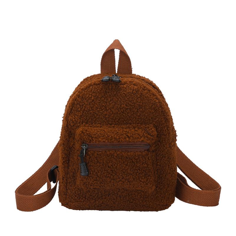 2025 new trendy ins Internet celebrity mini lamb wool backpack Korean version autumn and winter simple versatile girl small backpack