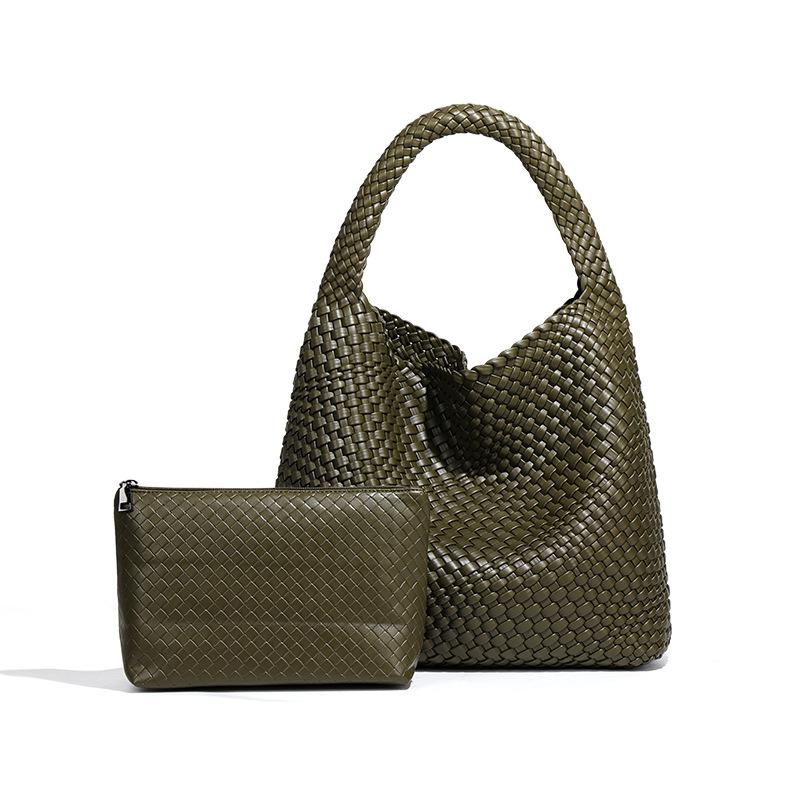 Borsa tote tessuta a mano, moda europea e americana semplice e versatile grande capacità monospalla sottobraccio portatile a mano borsa tote cestino per verdura